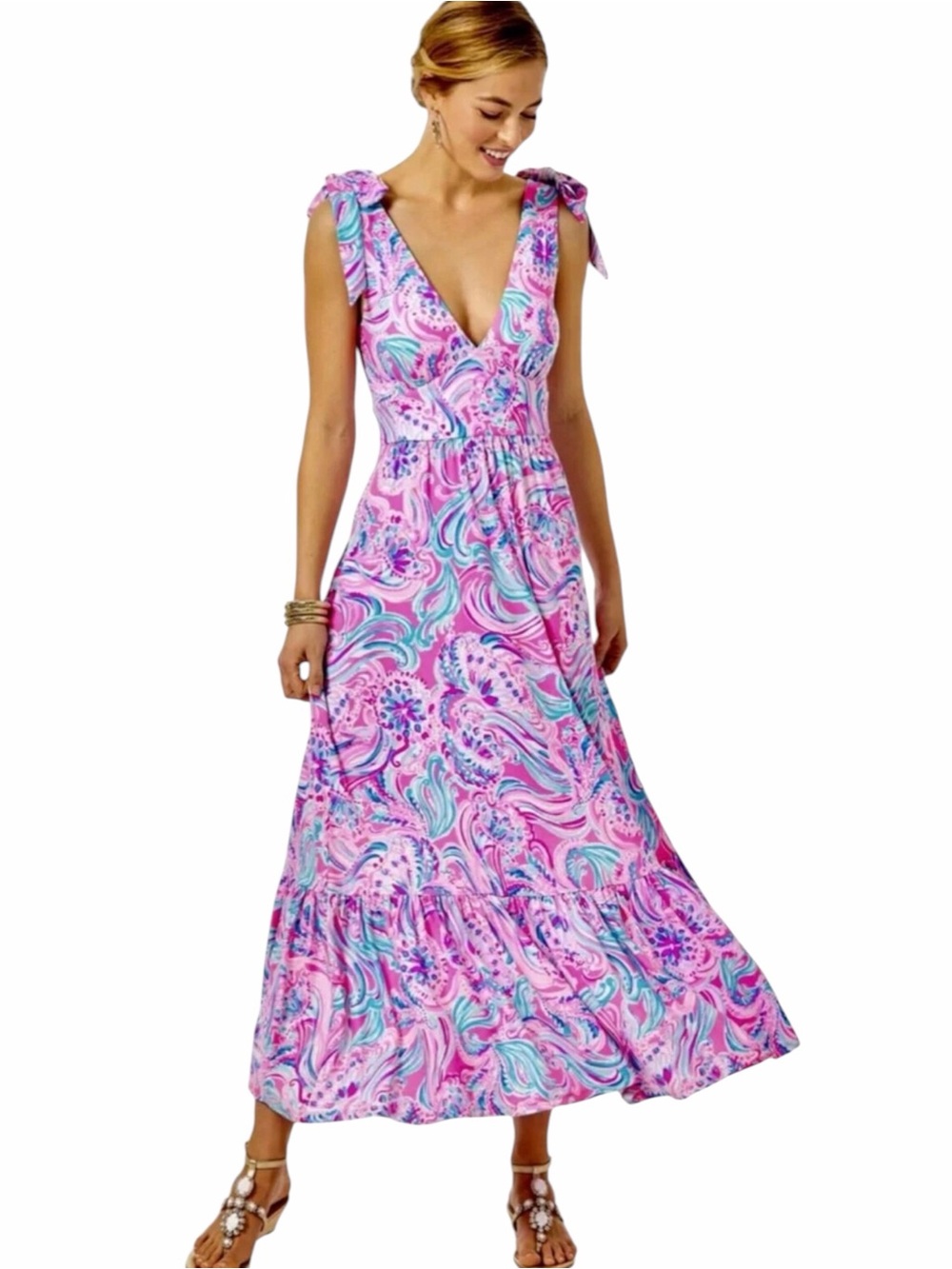 NWT Lilly Pulitzer Maxine Midi Dress Don't Be Jelly Pink Resort Size 00